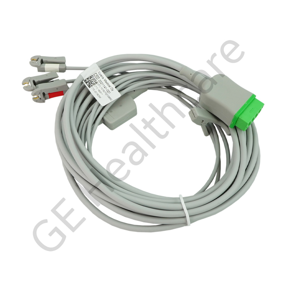 ECG Trunk Cable, 3-ld w/ integrated grabber leadwire, AHA, 3.6 m/12 ft. ECG Trunk Cable, 3-ld w/ integrated grabber leadwire, AHA, 3.6 m/12 ft.