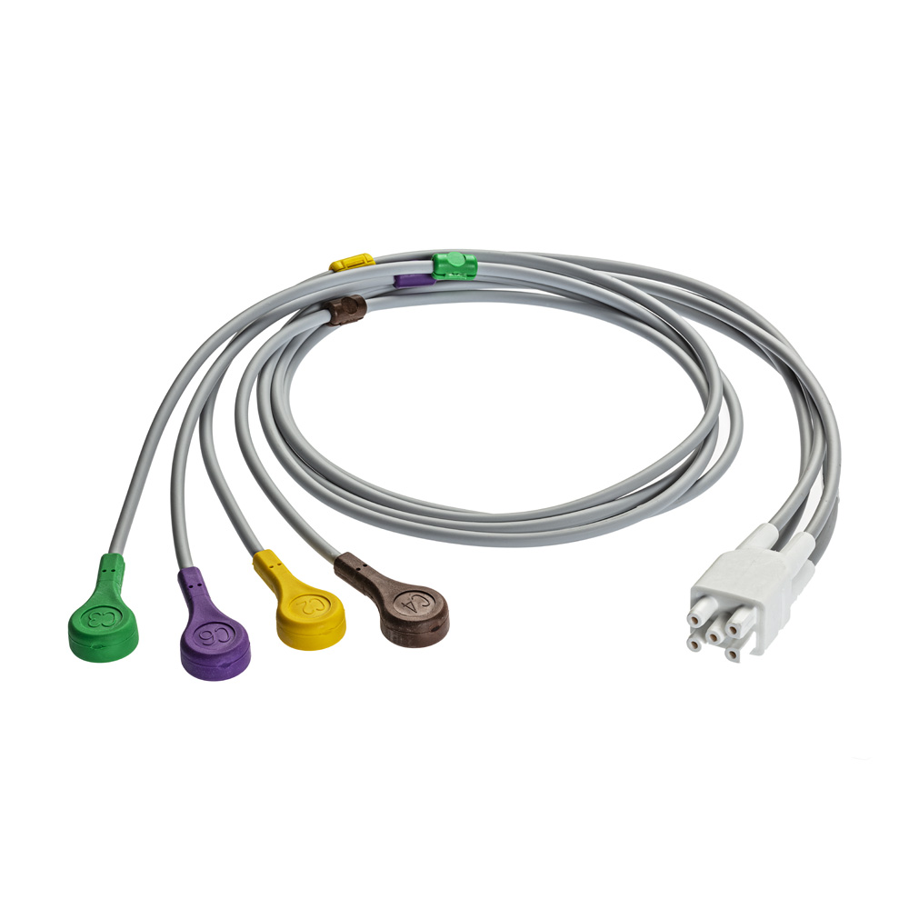 ECG 4-lead Leadwire Set, Snap, IEC, 1,3m (1/box) ECG 4-lead Leadwire Set, Snap, IEC, 1,3m (1/box)