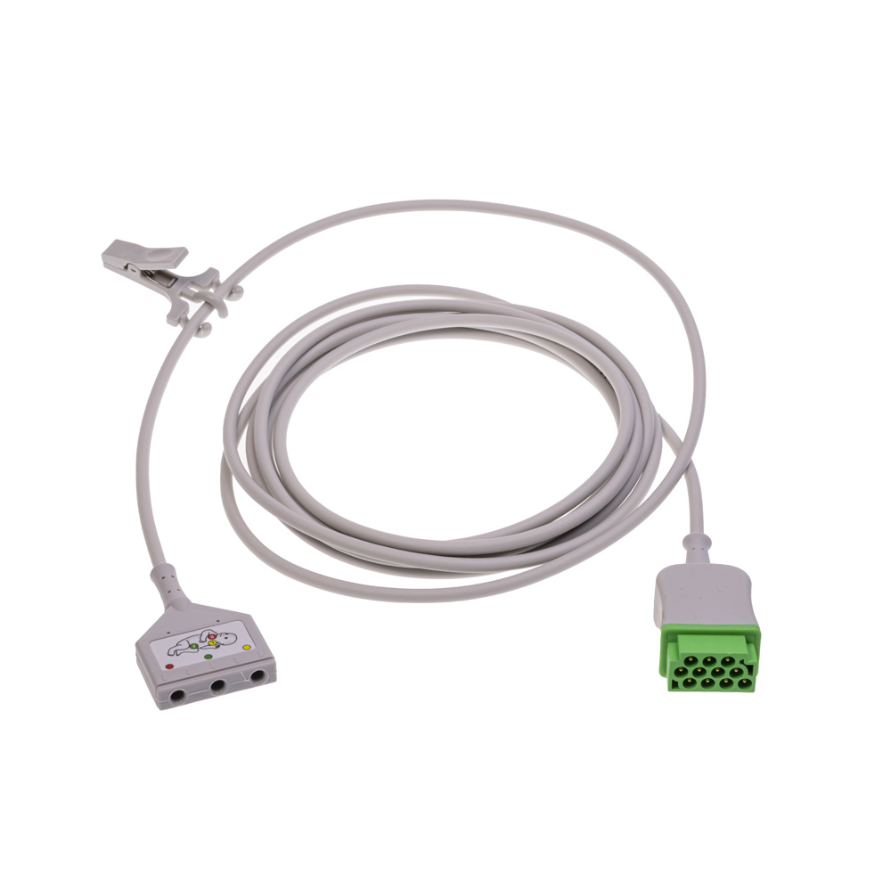 ECG Neonatal DIN 3-lead Trunk Cable, IEC, 3,6m (1/box)