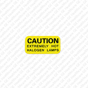 CAUTION, EXTREMELY HOT HALOGEN LAMPS