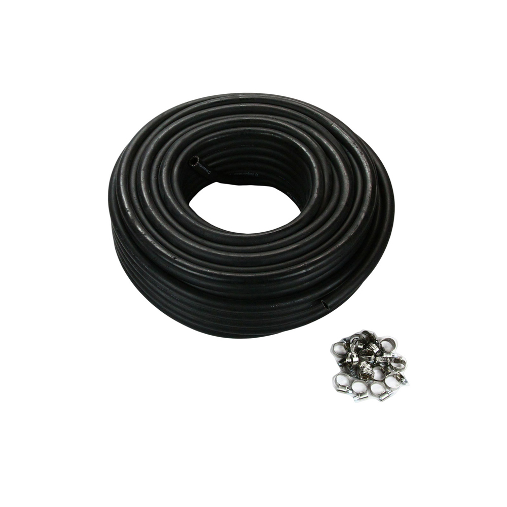 Rubber hose 1/2 in. 50m with 20 clamps Rubber hose 1/2 in. 50m with 20 clamps